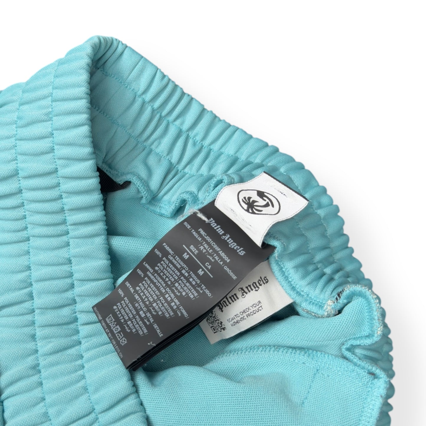 PALM ANGELS STRAIGHT LEG TRACK PANTS BLUE / WHITE M