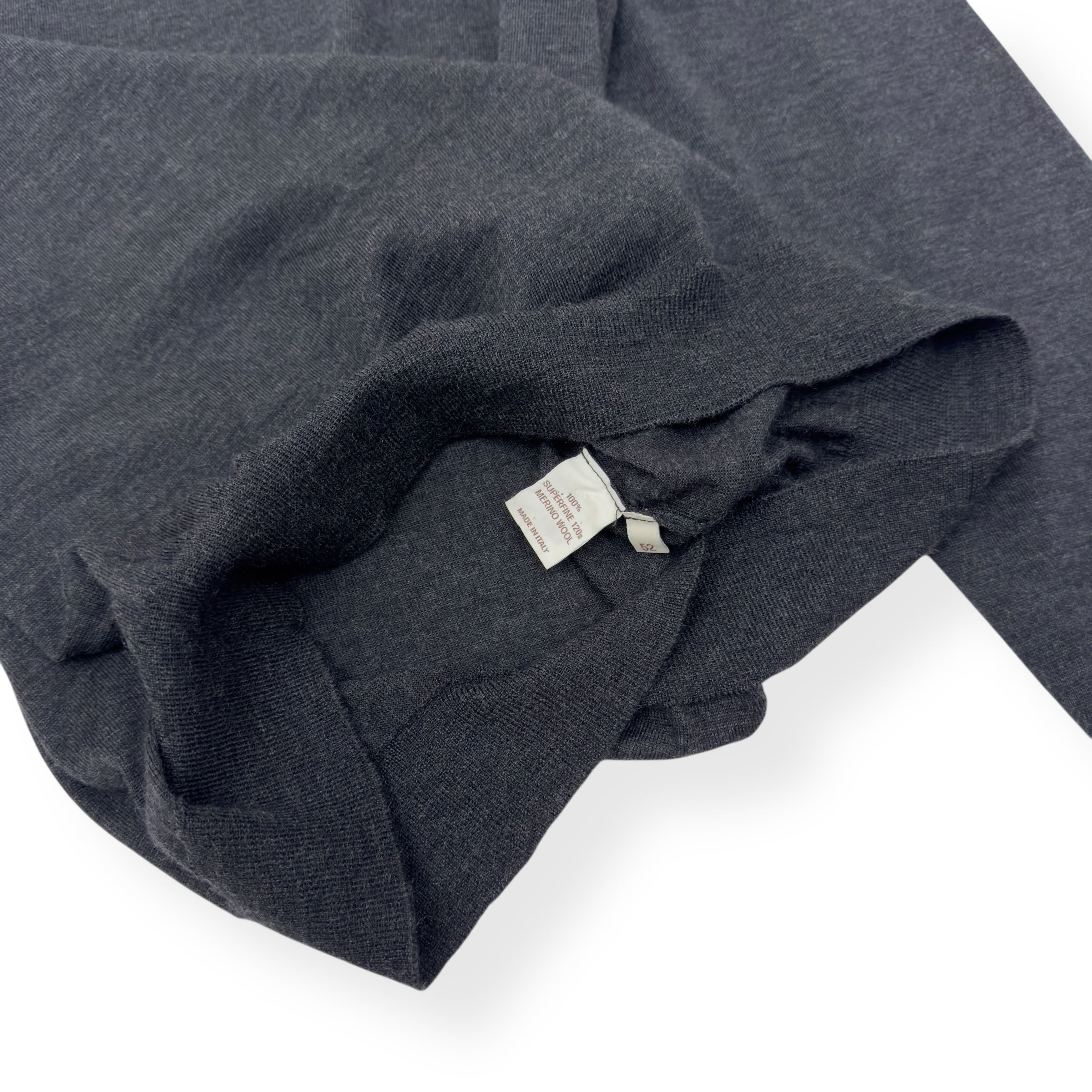 THOM SWEENEY MERINO WOOL ROLL NECK SWEATER DARK GREY 52 / L