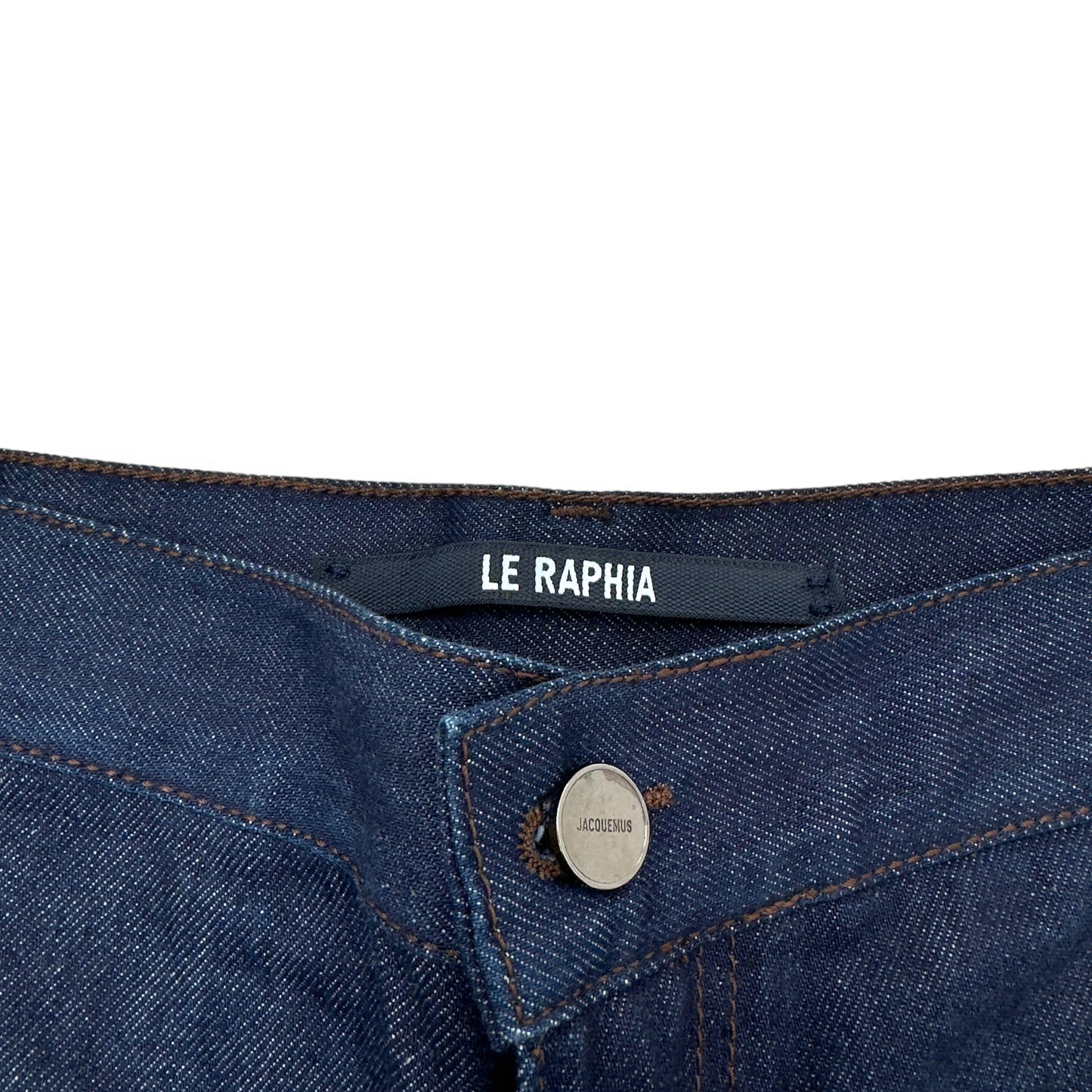JACQUEMUS LE RAPHIA DENIM SHORTS INDIGO BLUE W31”