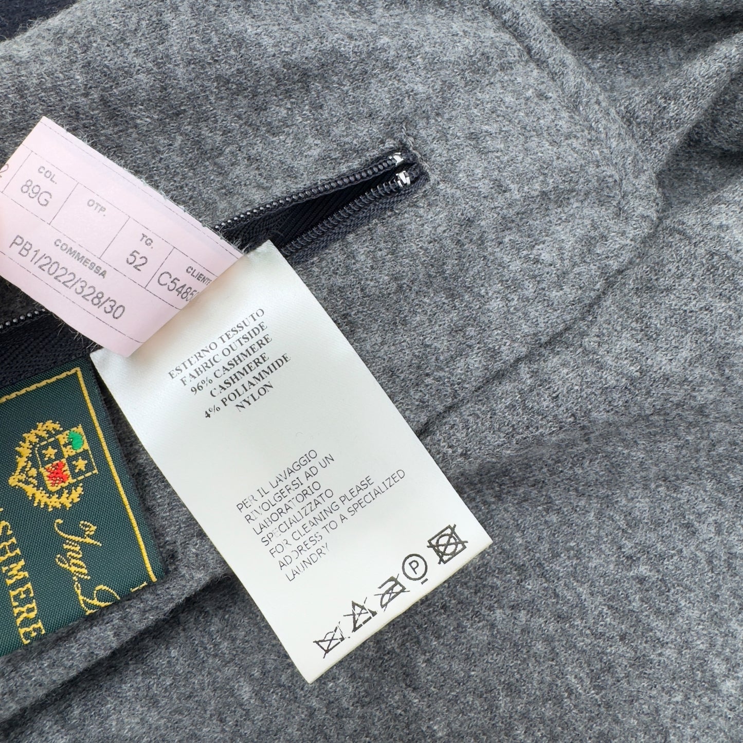 THOM SWEENEY BESPOKE ZIP THROUGH CASHMERE JACKET BLUE 52 / L