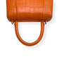 BALENCIAGA HOURGLASS CROCODILE PRINT LEATHER BAG ORANGE S