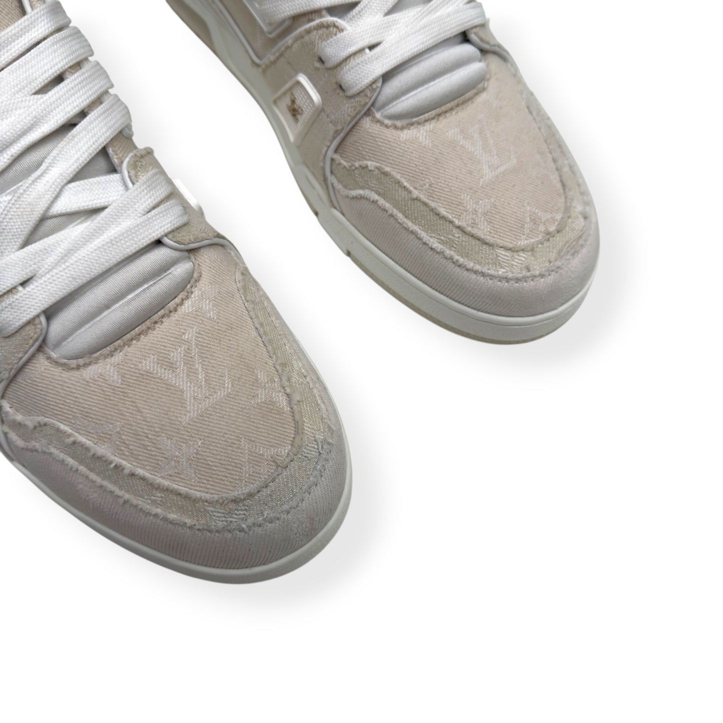 LOUIS VUITTON LV TRAINER BEIGE / WHITE UK10