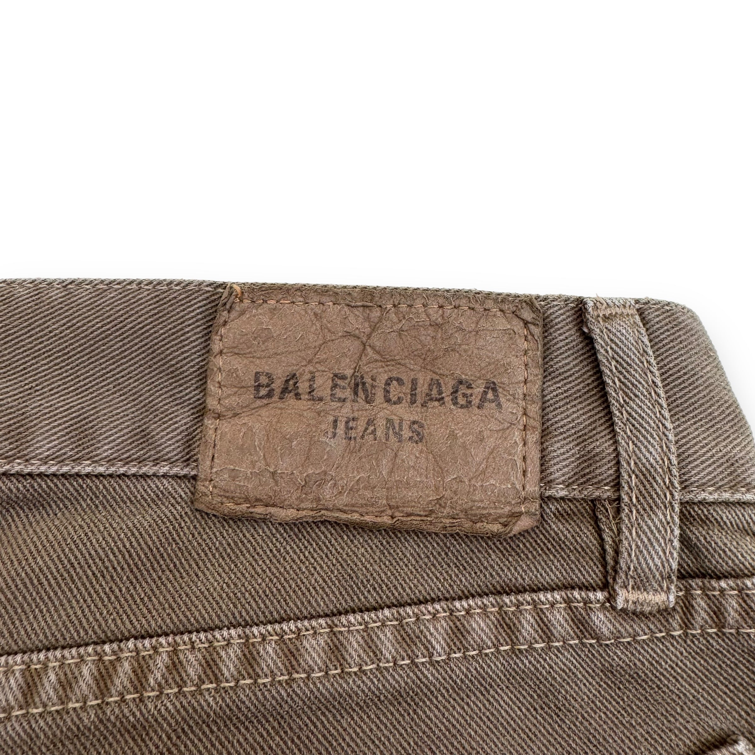 BALENCIAGA STRAIGHT LEG DENIM JEANS OLIVE / KHAKI 32”