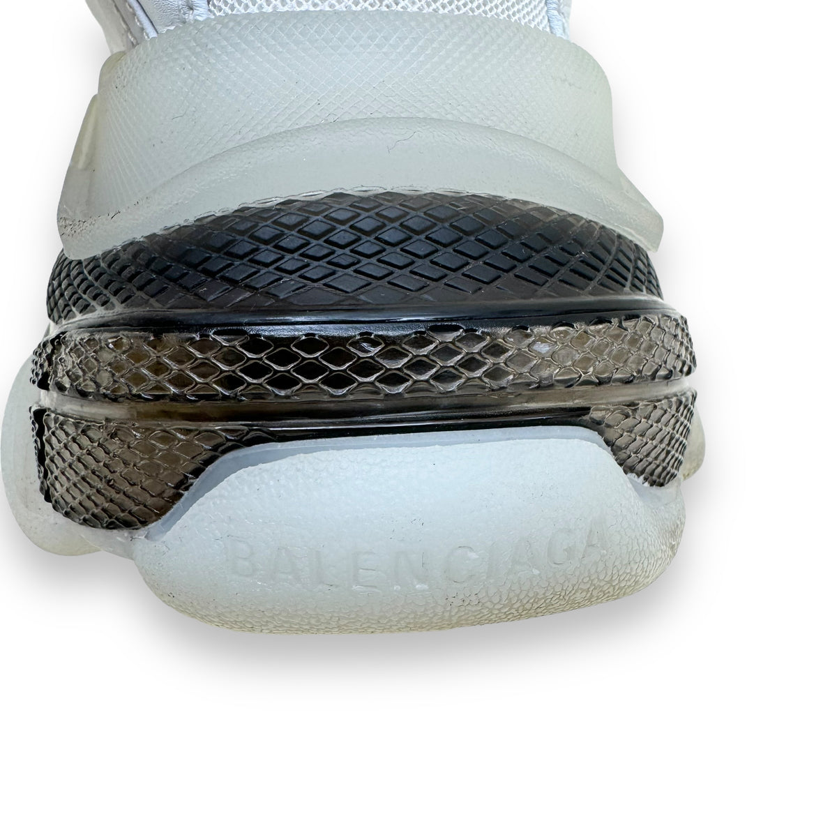 BALENCIAGA TRIPLE S CLEAR SOLE SNEAKER WHITE UK8
