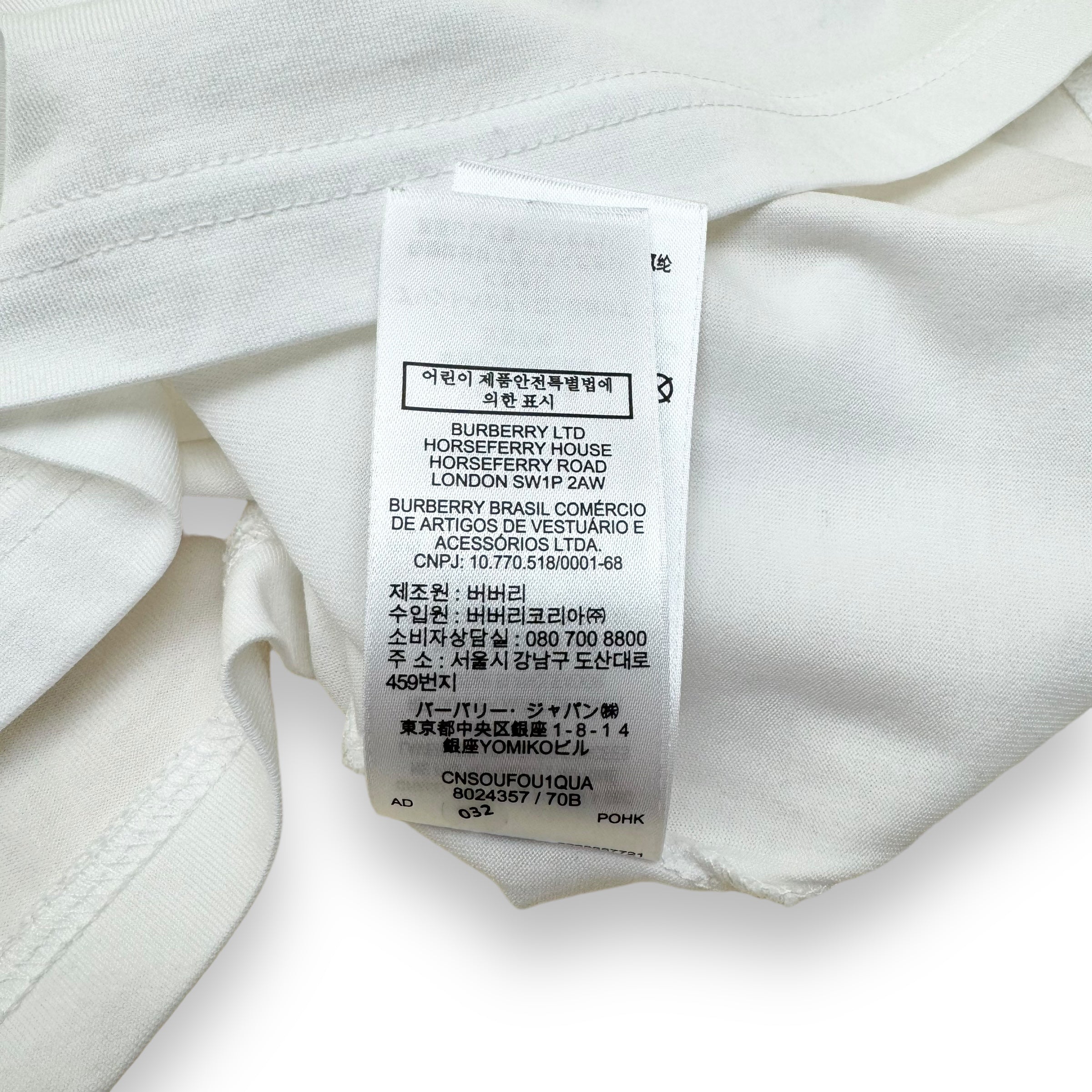 BURBERRY OVERSIZED LOGO-PRINT T-SHIRT WHITE M