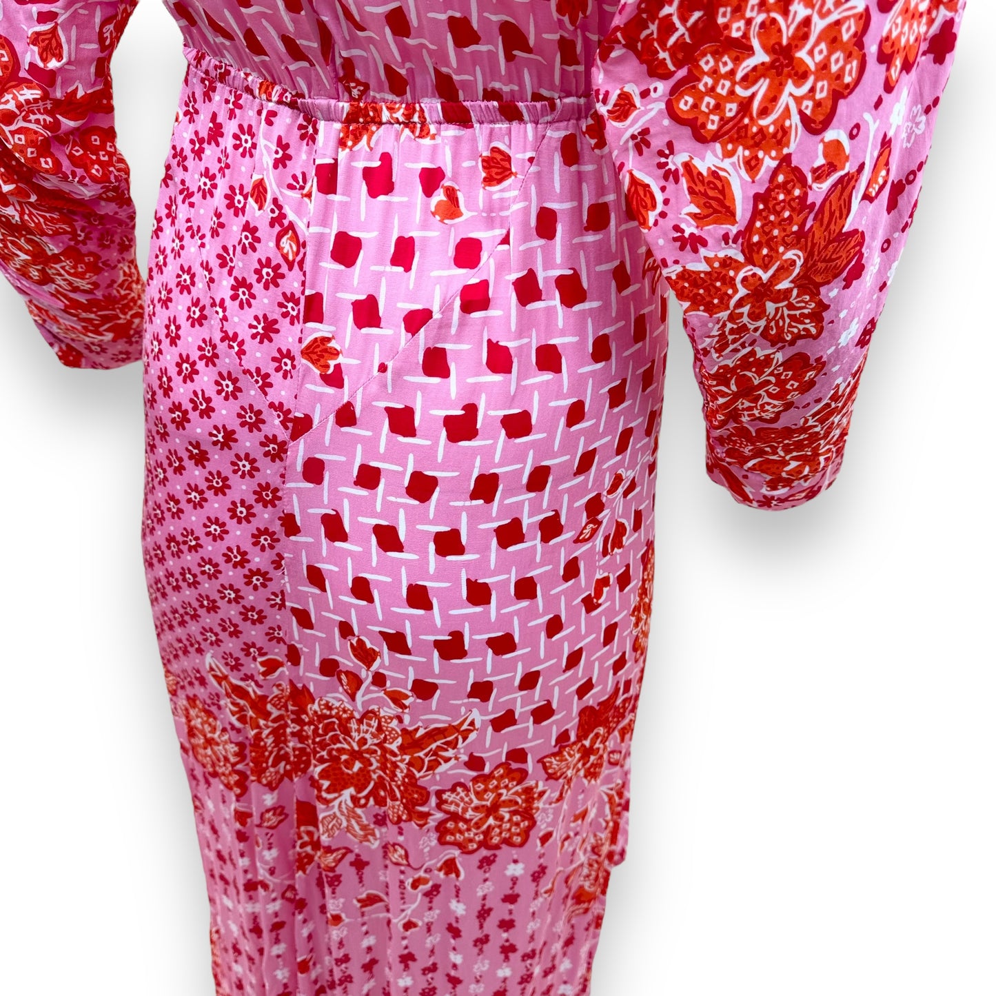 POUPETTE ST BARTH ILOYNA PRINTED MIDI DRESS PINK S