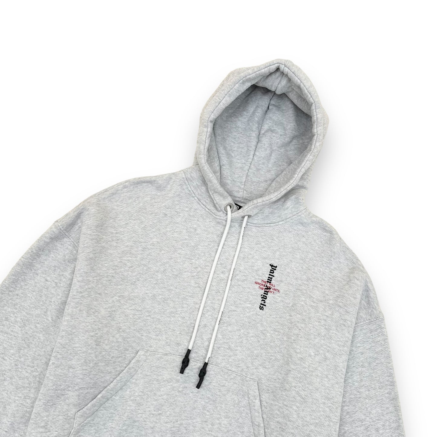 PALM ANGELS STATEMENT LOGO HOODIE GREY M