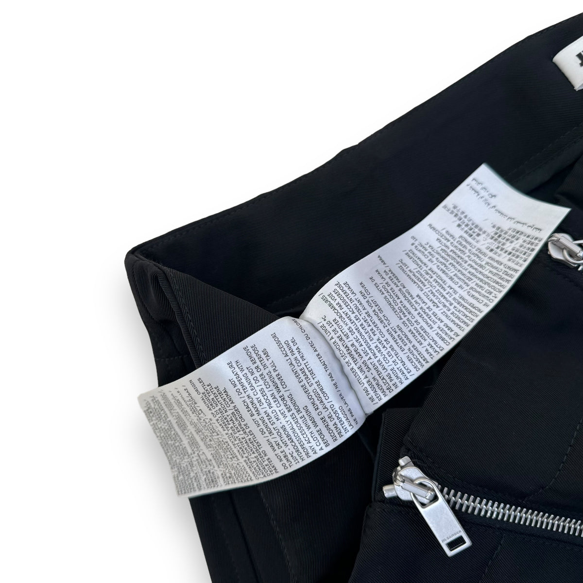 JIL SANDER ZIP-UP WIDE LEG TROUSERS BLACK L