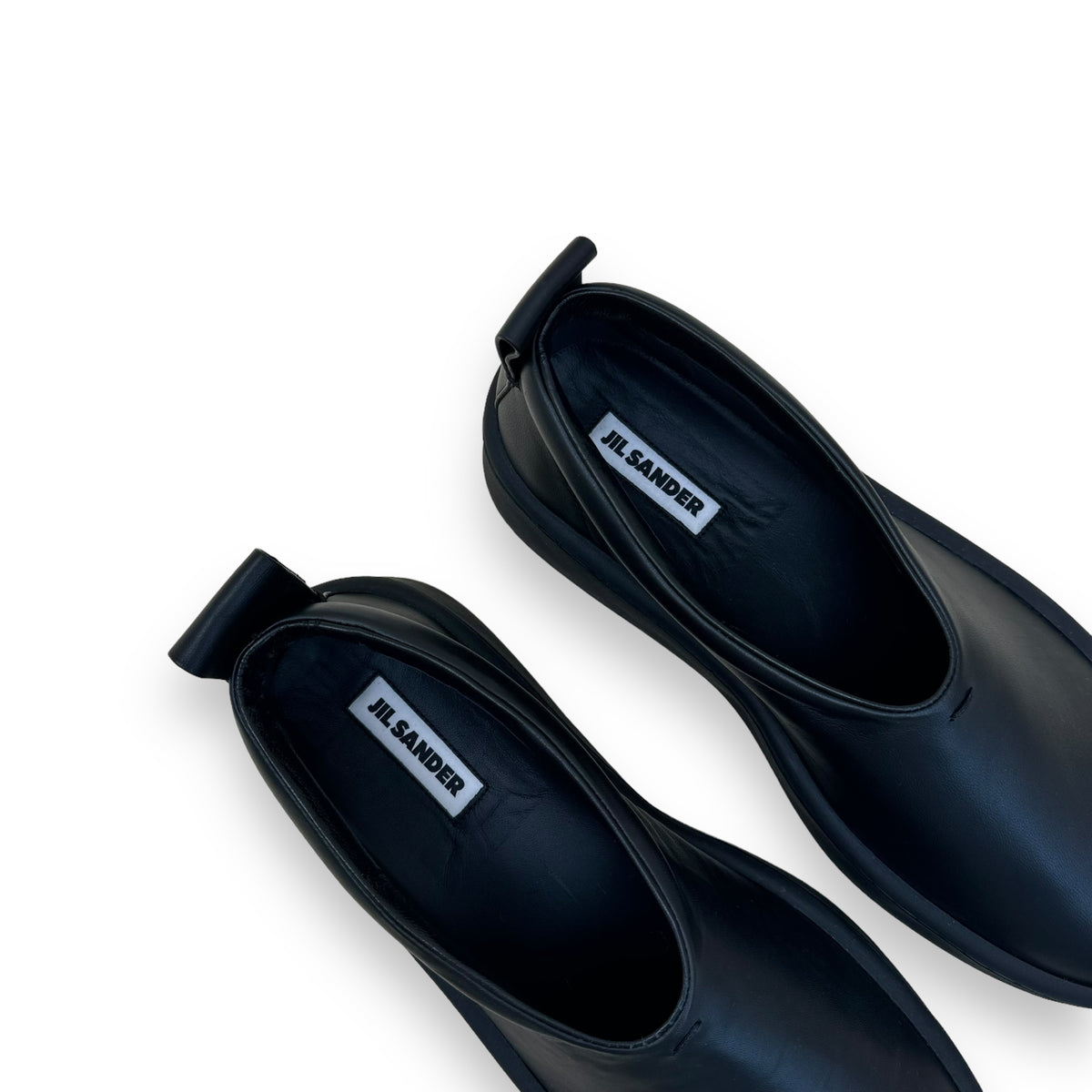 JIL SANDER SLIP ON LEATHER PLATFORM SNEAKER BLACK UK10