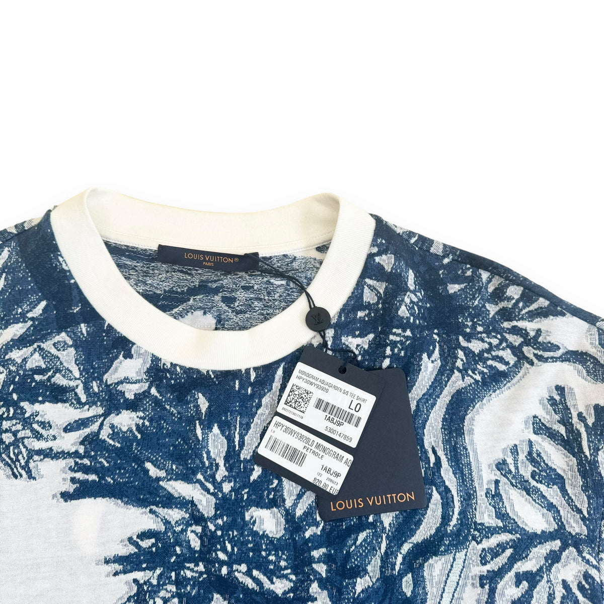 LOUIS VUITTON GRAPHIC COTTON SHORT-SLEEVE T-SHIRT LUXURY BLUE L