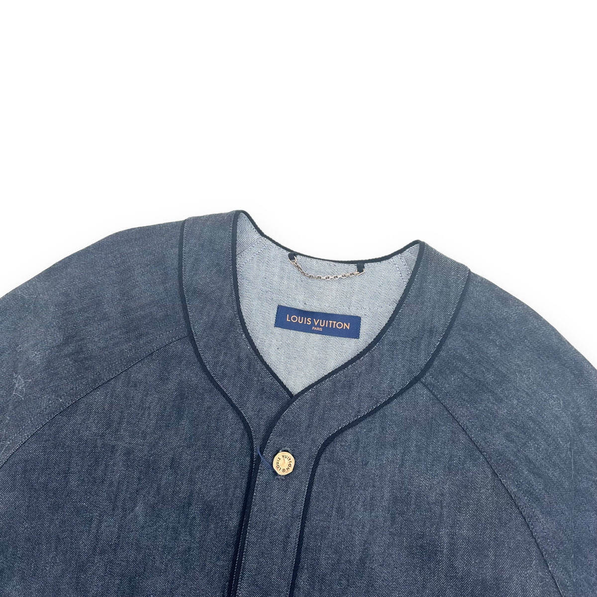 LOUIS VUITTON EMBOSSED MONOGRAM BASEBALL SHIRT SS22 GREY L