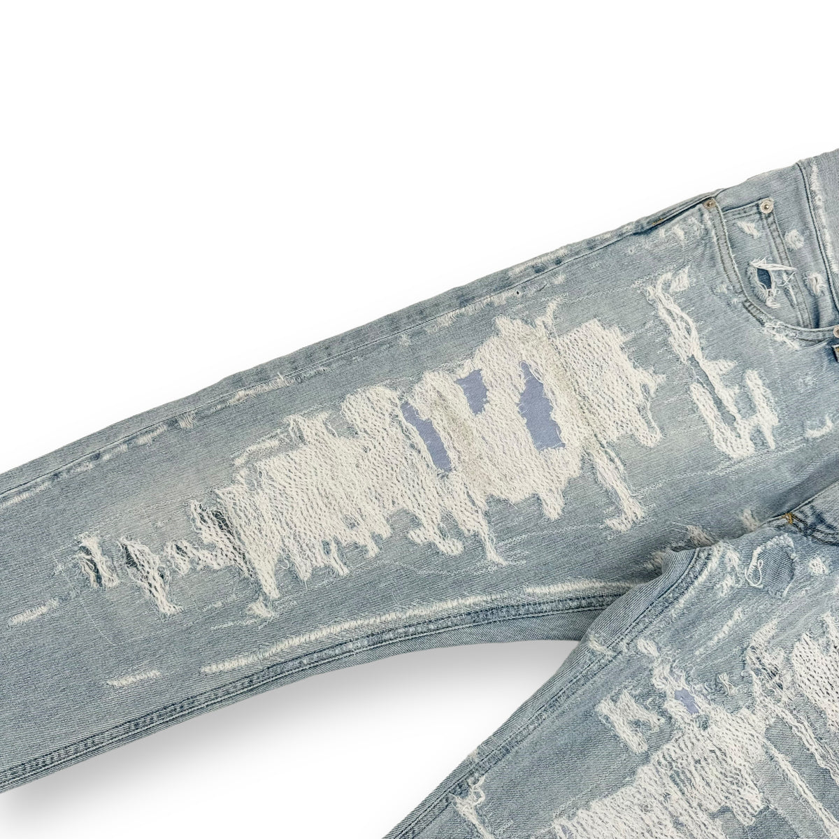 DOLCE & GABBANA DISTRESSED DENIM JEANS BLUE XL