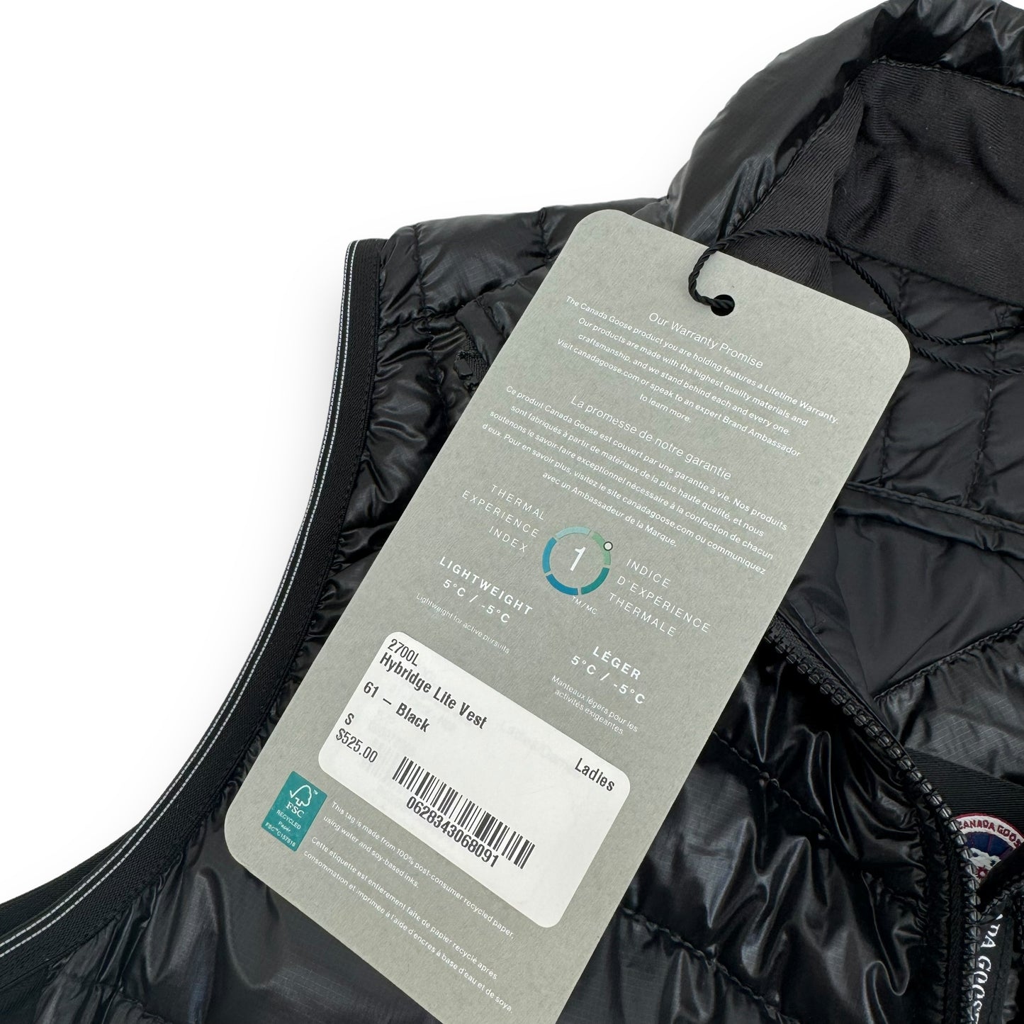 CANADA GOOSE HYBRIDGE LITE QUILTED SHELL GILET BLACK S