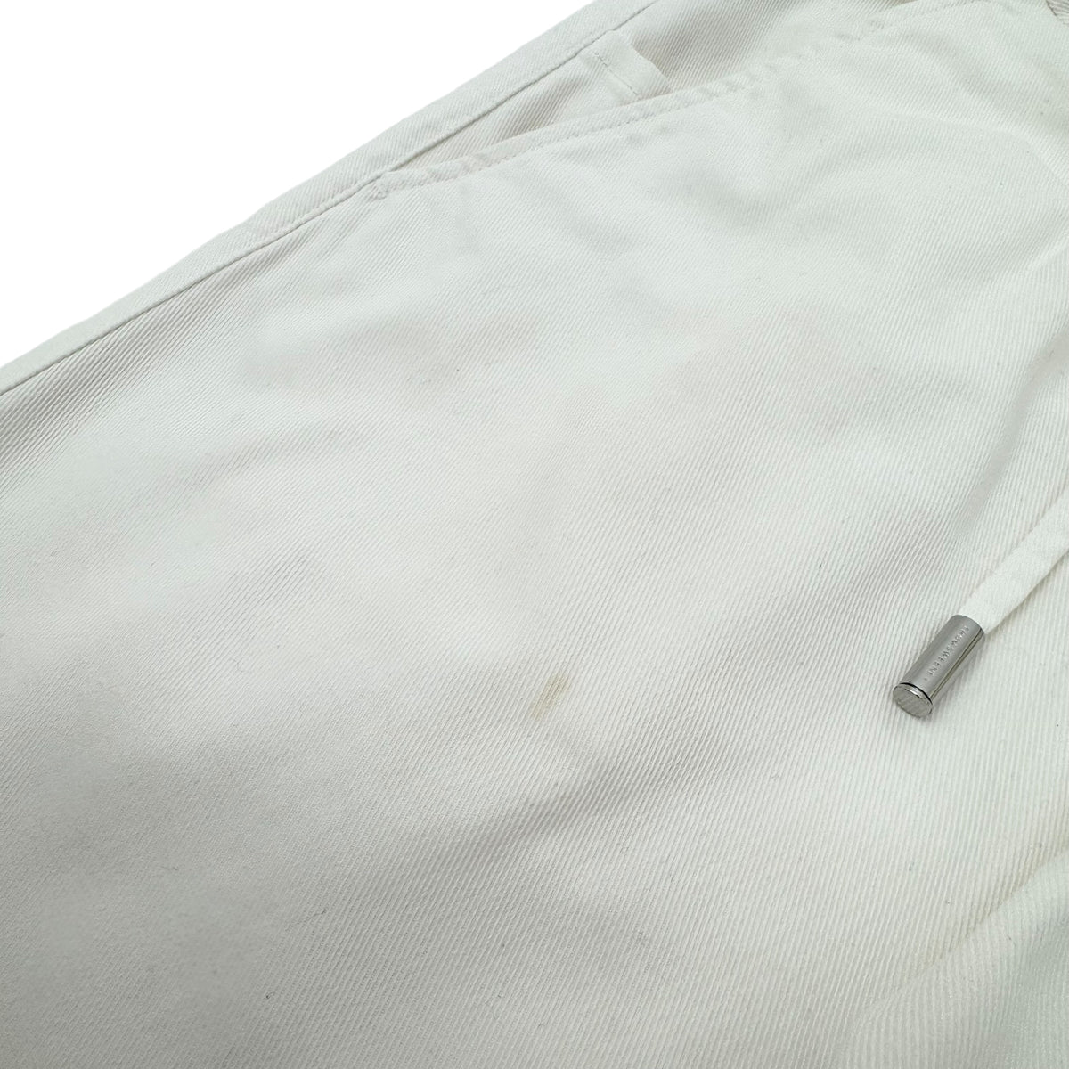 THOM SWEENEY COTTON-BLEND DRAWSTRING TROUSERS WHITE L