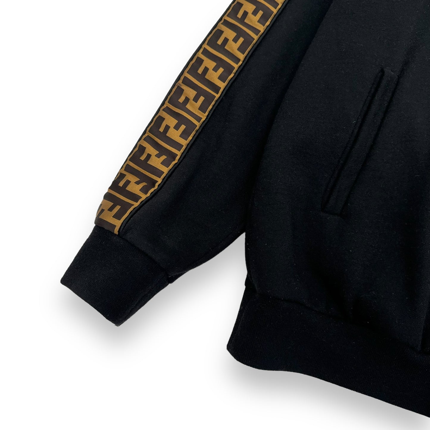 FENDI FF TAPE HOODIE BLACK L