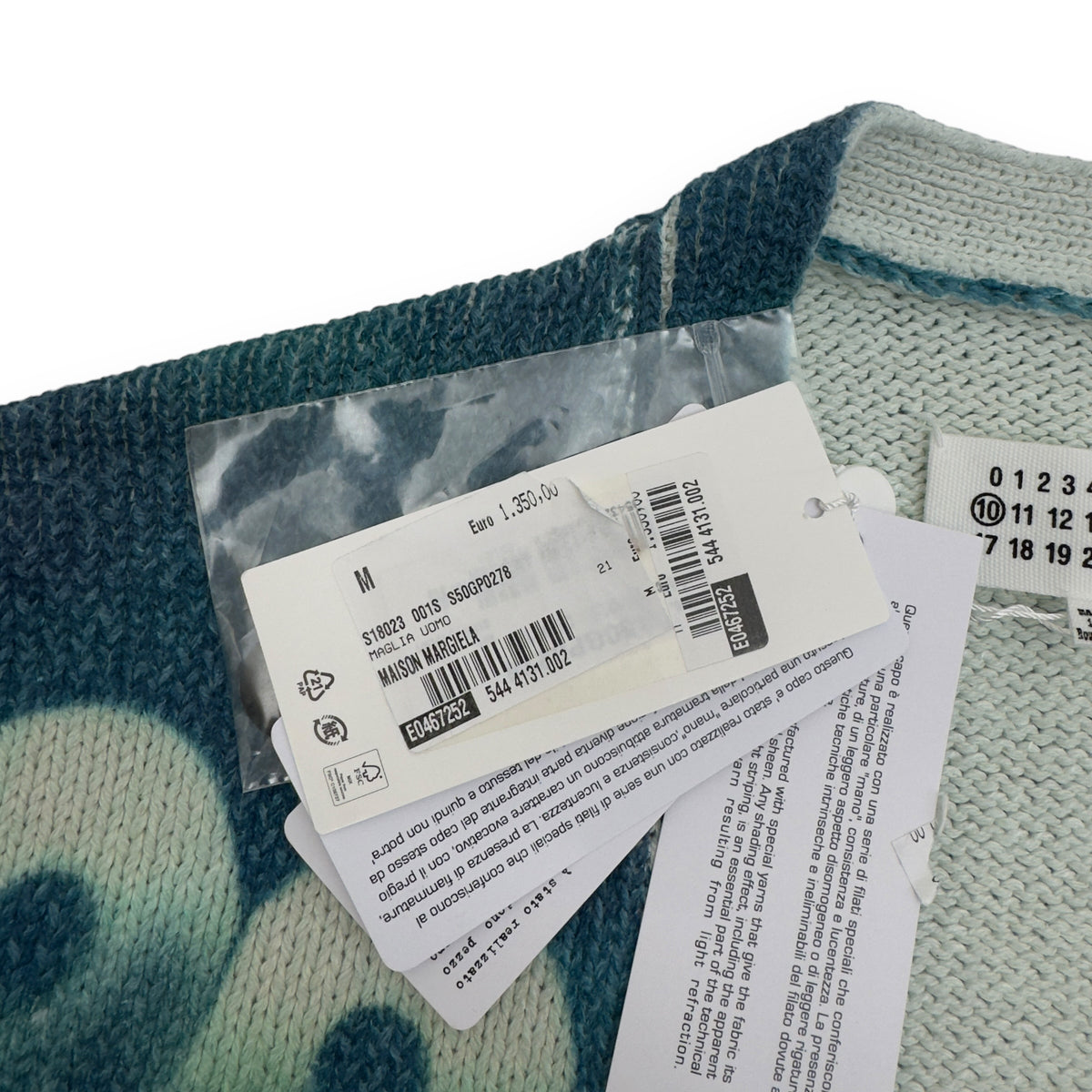 MAISON MARGIELA FLORAL PRINT TIE-DYE SWEATER BLUE / WHITE M