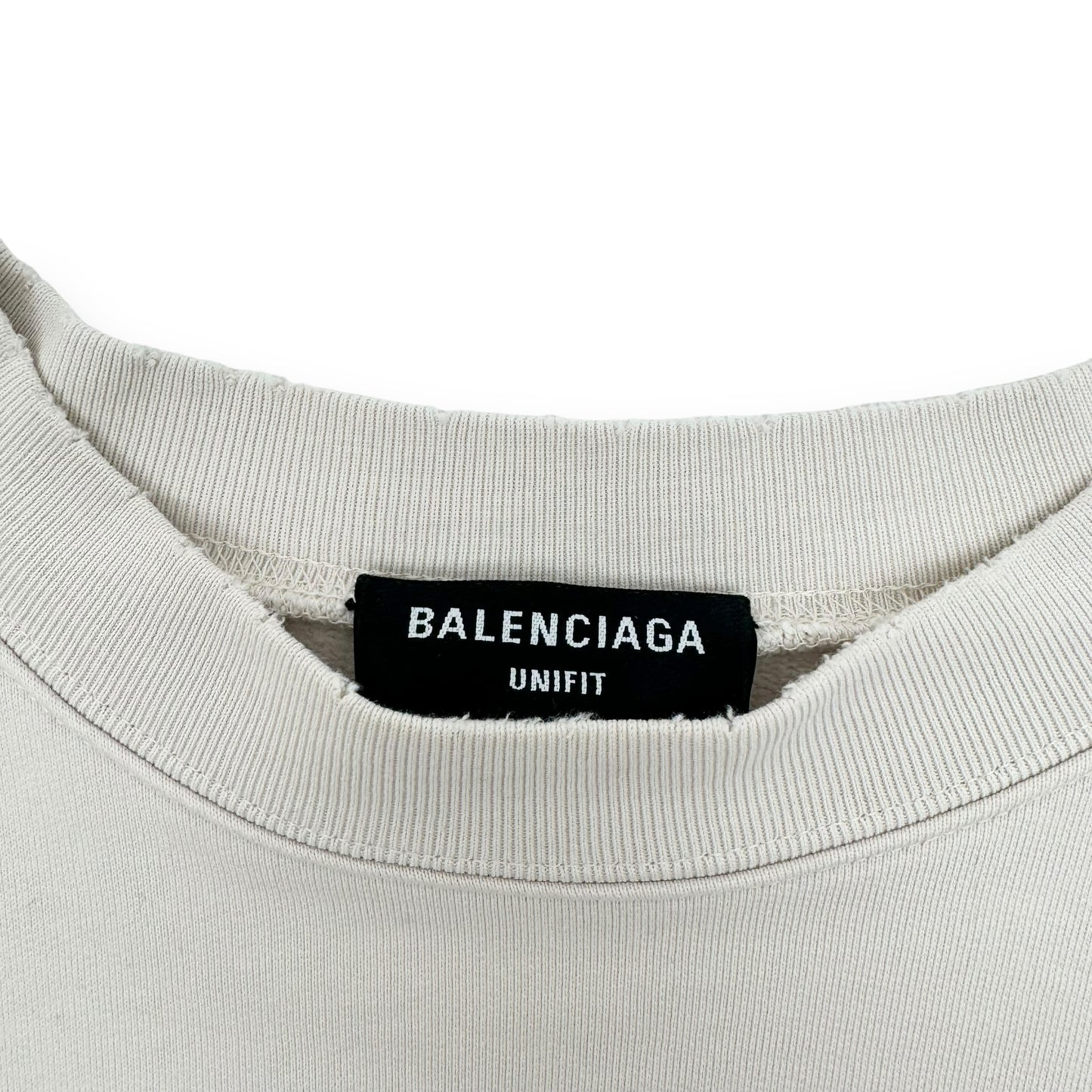 BALENCIAGA UNITY LOGO-PRINT COTTON-JERSEY SWEATSHIRT CREAM S