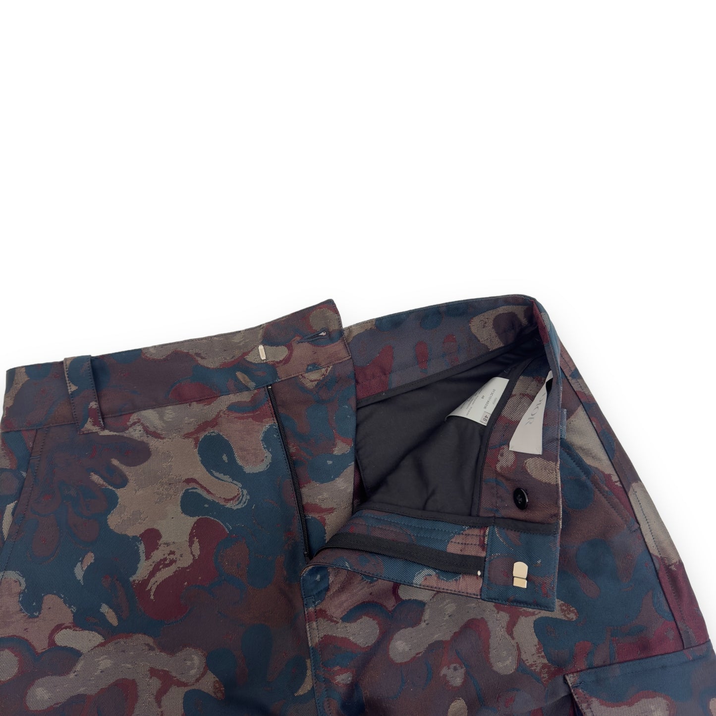 DIOR X PETER DOIG SS21 JACQUARD CAMOUFLAGE CARGO TROUSERS M