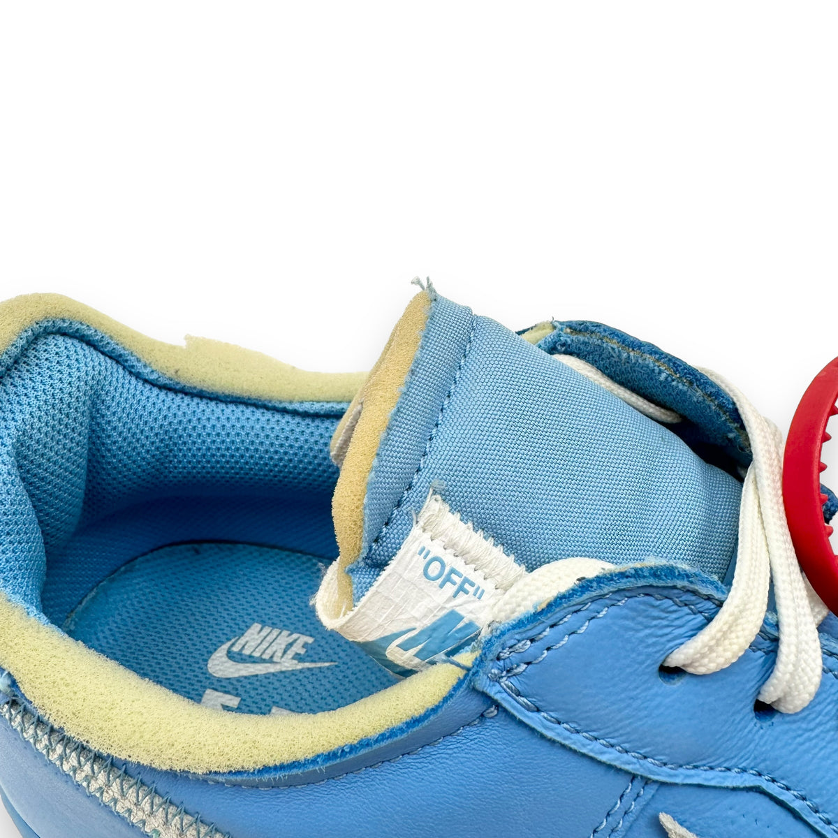 NIKE X OFF-WHITE AIR FORCE 1 MCA UNIVERSITY BLUE SNEAKER UK10.5