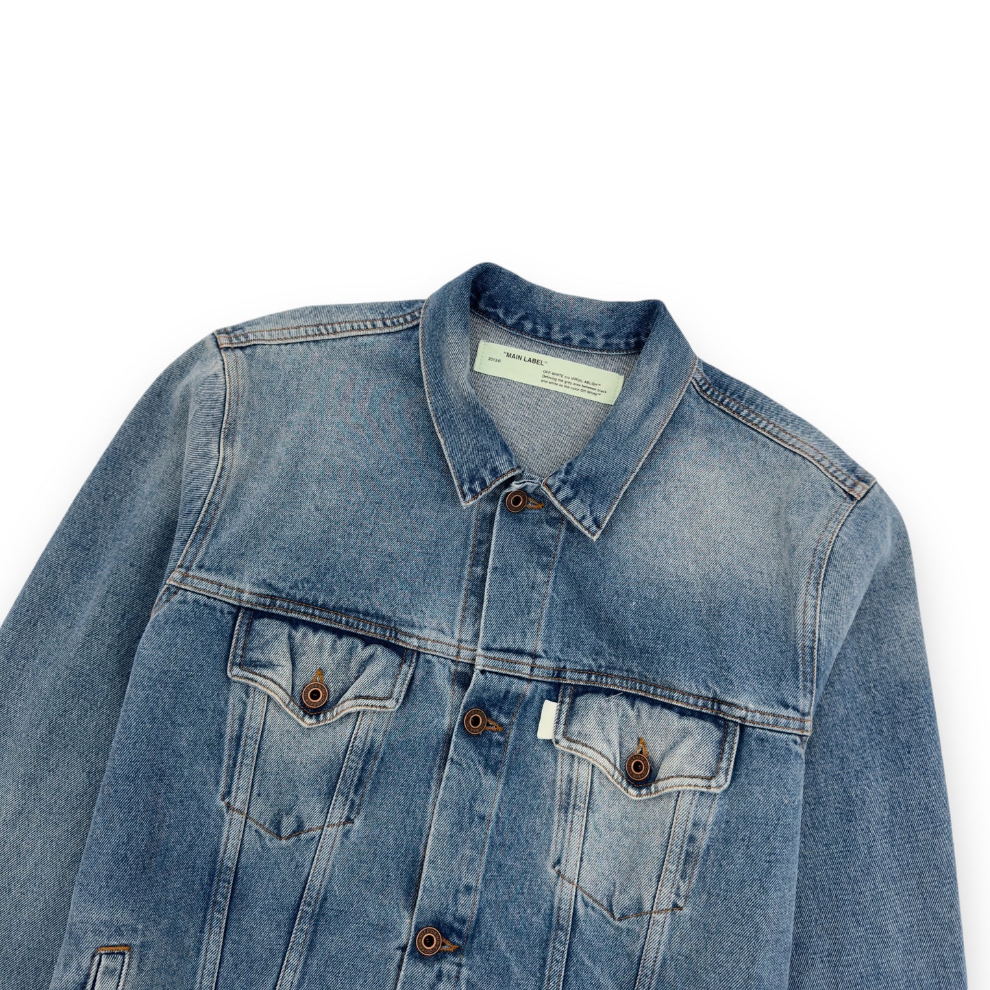 OFF-WHITE SPRAY PAINT DENIM JACKET BLUE M