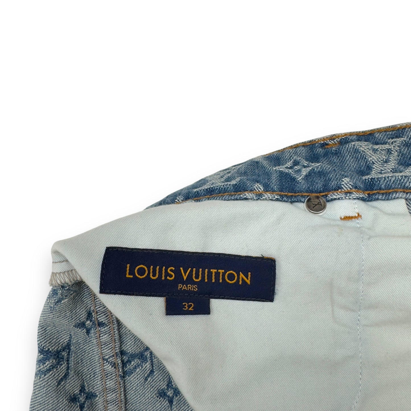 LOUIS VUITTON SS22 GRAFFITI BAGGY DENIM JEANS INDIGO W32" / M