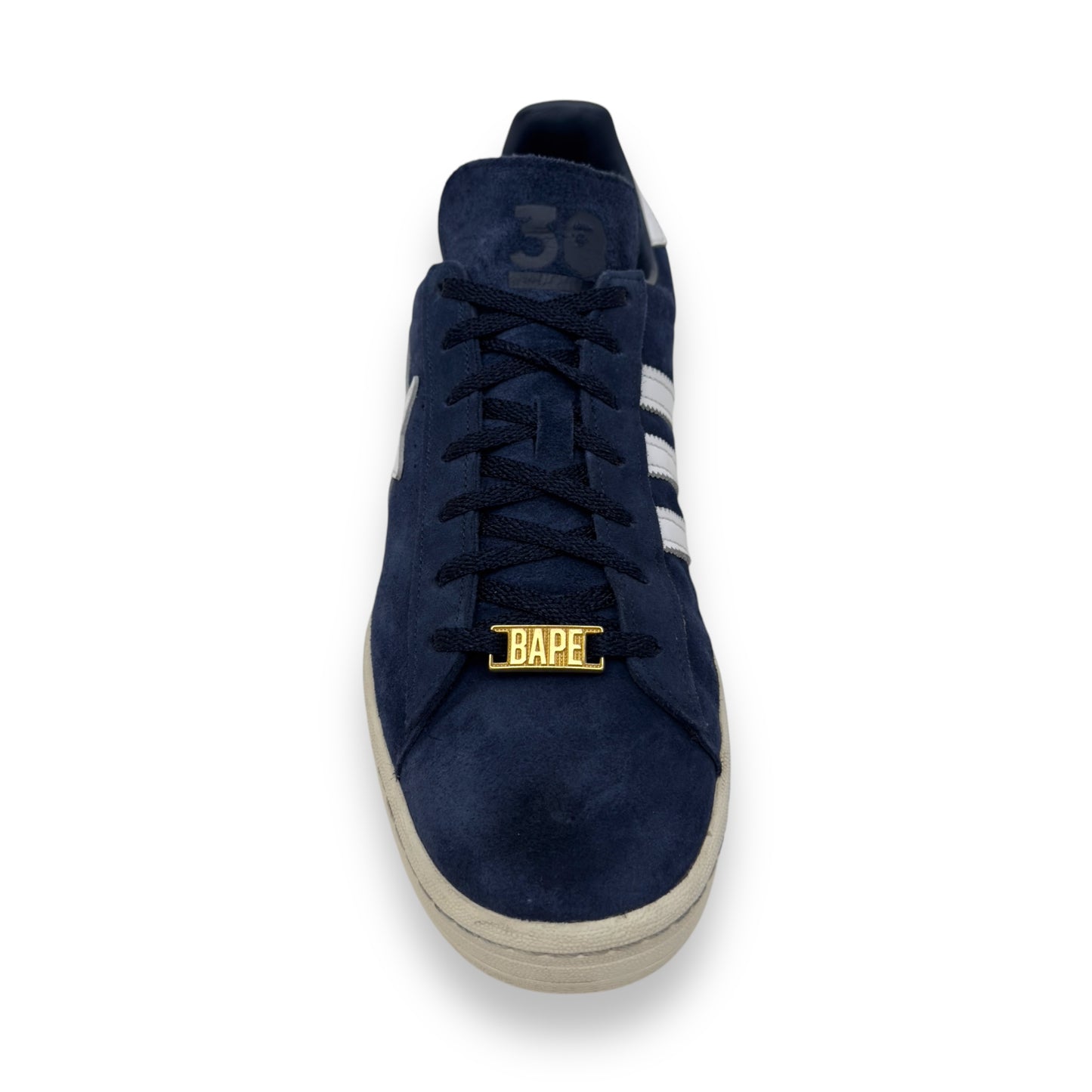 BAPE X ADIDAS CAMPUS 80S 30TH ANNIVERSARY SUEDE SNEAKER NAVY UK10.5