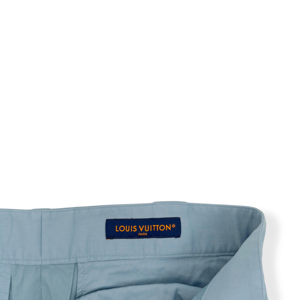 LOUIS VUITTON LV AIRPLANE EMBROIDERED REGULAR CHINO TROUSERS BLUE 42 / M