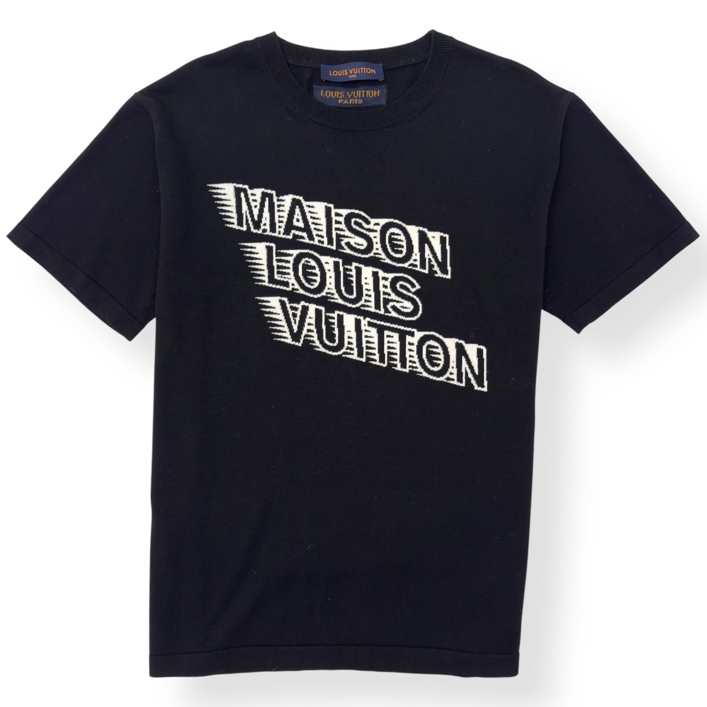 LOUIS VUITTON MAISON CREWNECK T-SHIRT BLACK / WHTE L