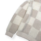 CASABLANCA CHECKED BOUCLÉ WOOL-BLEND ZIP UP JACKET CREAM M
