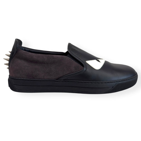 FENDI MONSTER SLIP ON SNEAKER BLACK / WHITE UK9
