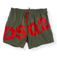 DSQUARED2 DSQ2 SWIM SHORTS GREEN / RED 50 / L