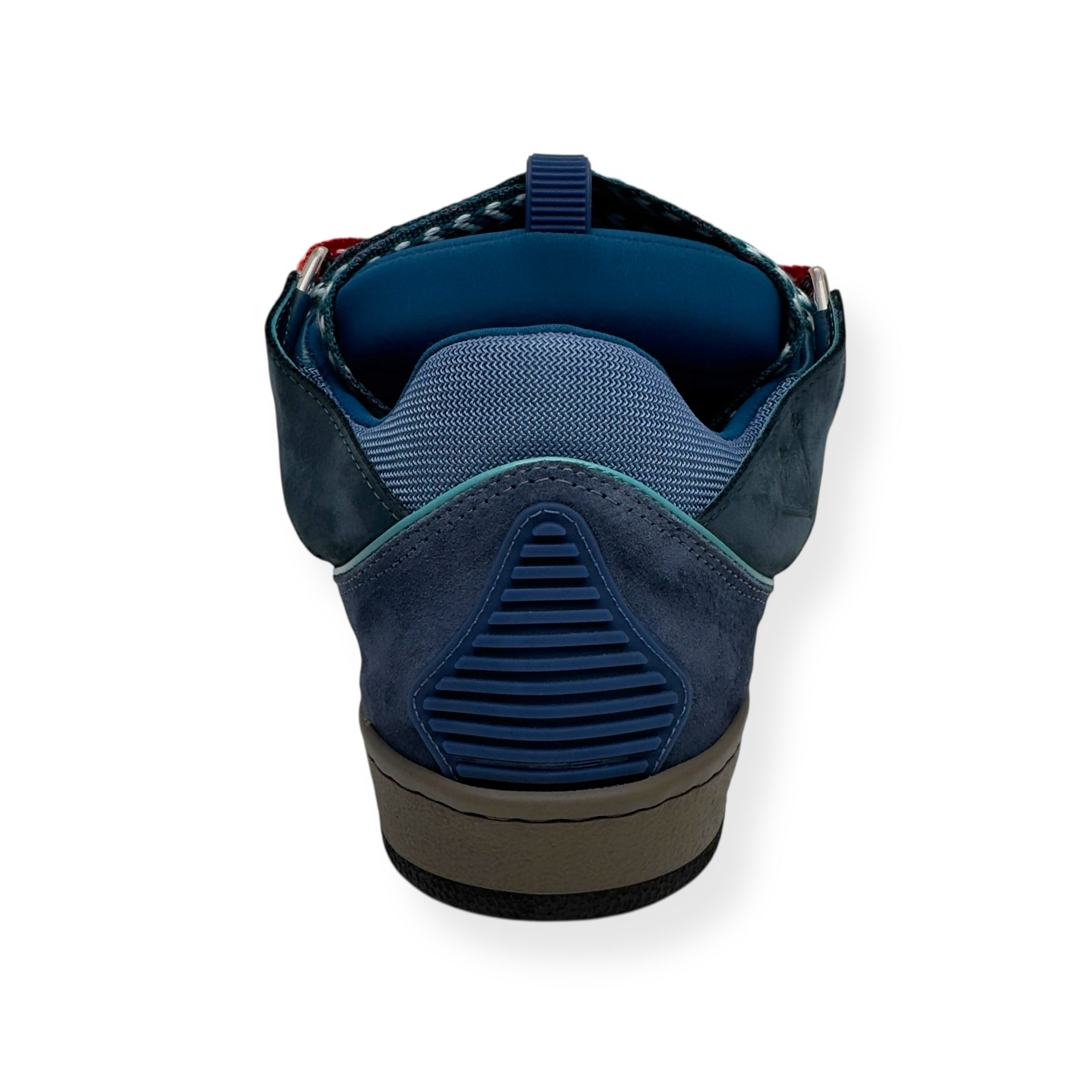 LANVIN LEATHER CURB SNEAKERS BLUE / RED 42 / UK8