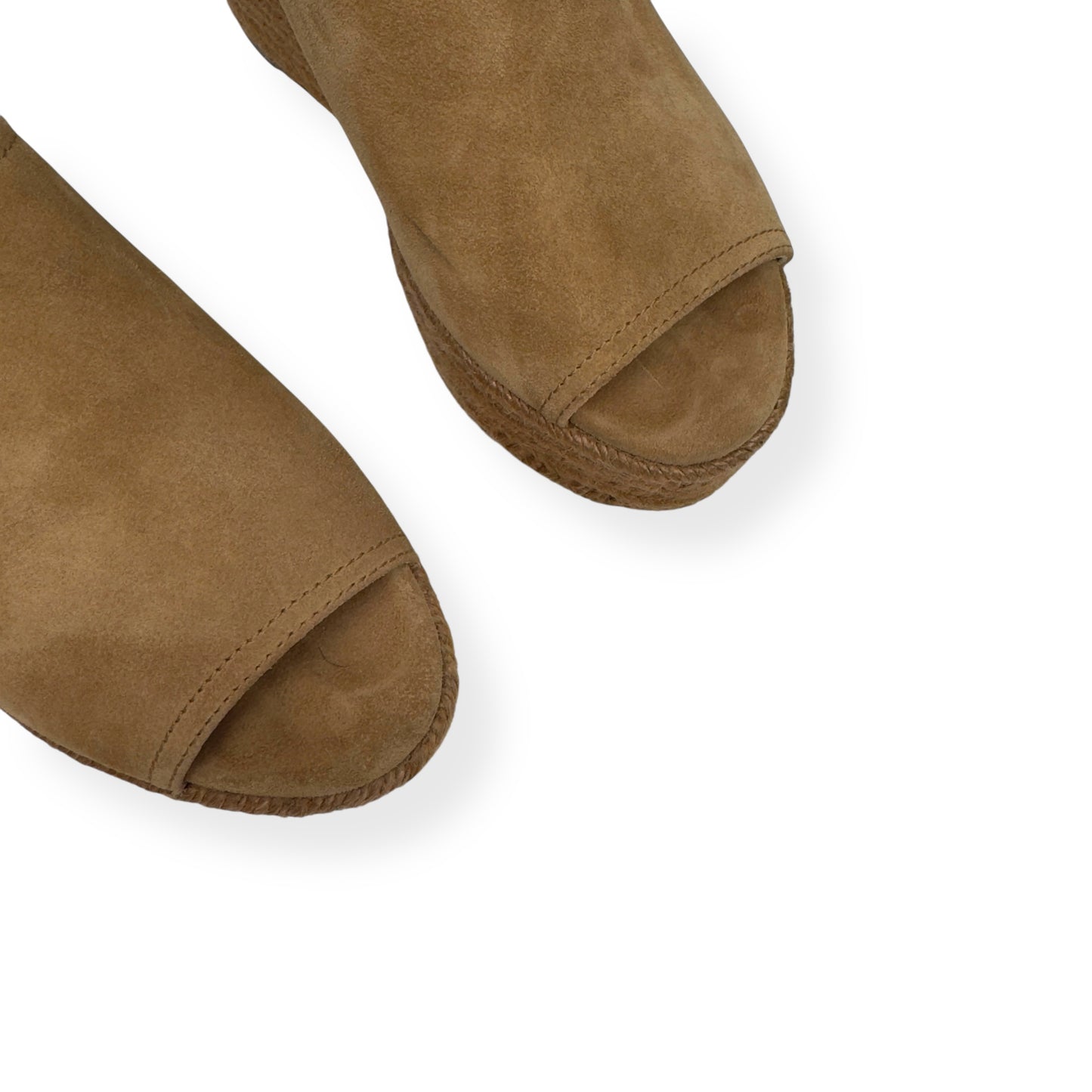 JIMMY CHOO DEYA 95 SUEDE ESPADRILLE WEDGE TAN 38 / UK5