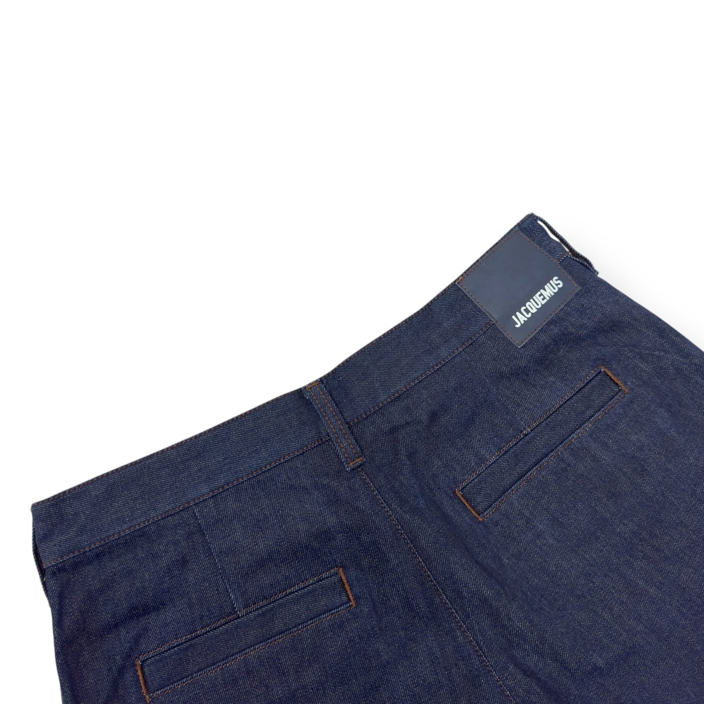 JACQUEMUS LE RAPHIA DENIM SHORTS INDIGO BLUE W31”