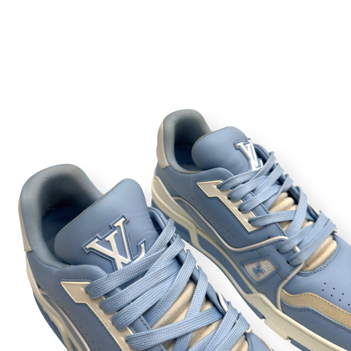 LOUIS VUITTON LV TRAINER BABY BLUE / WHITE UK7