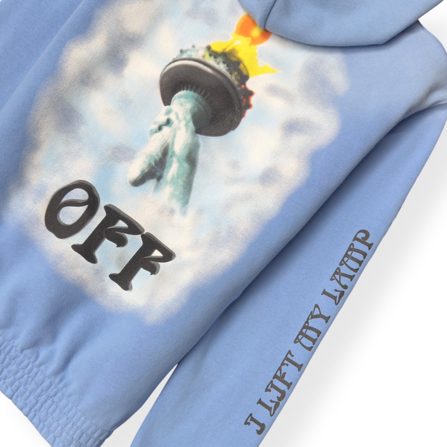 OFF-WHITE STATUE OF LIBERTY HOODIE BABY BLUE S