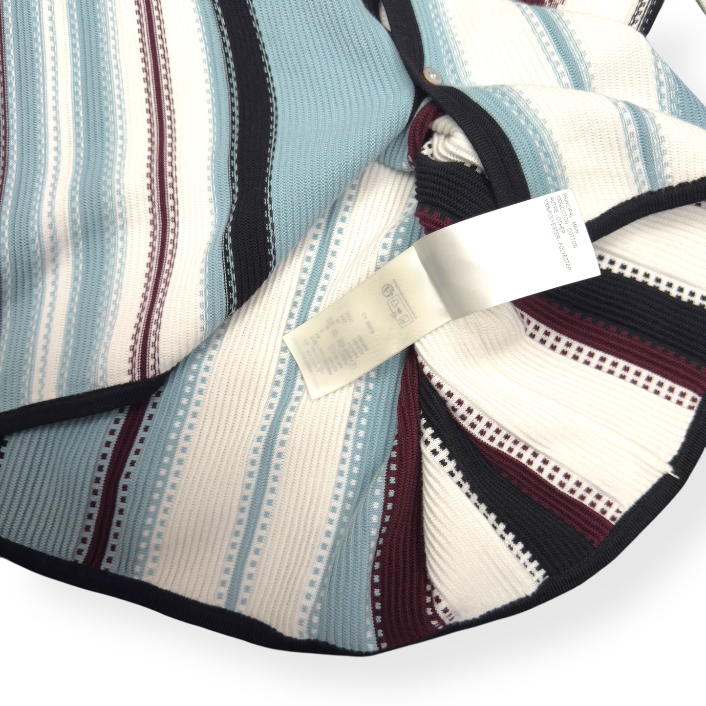 LOUIS VUITTON STRIPED CROCHET SHORT-SLEEVED SHIRT BLUE XXL