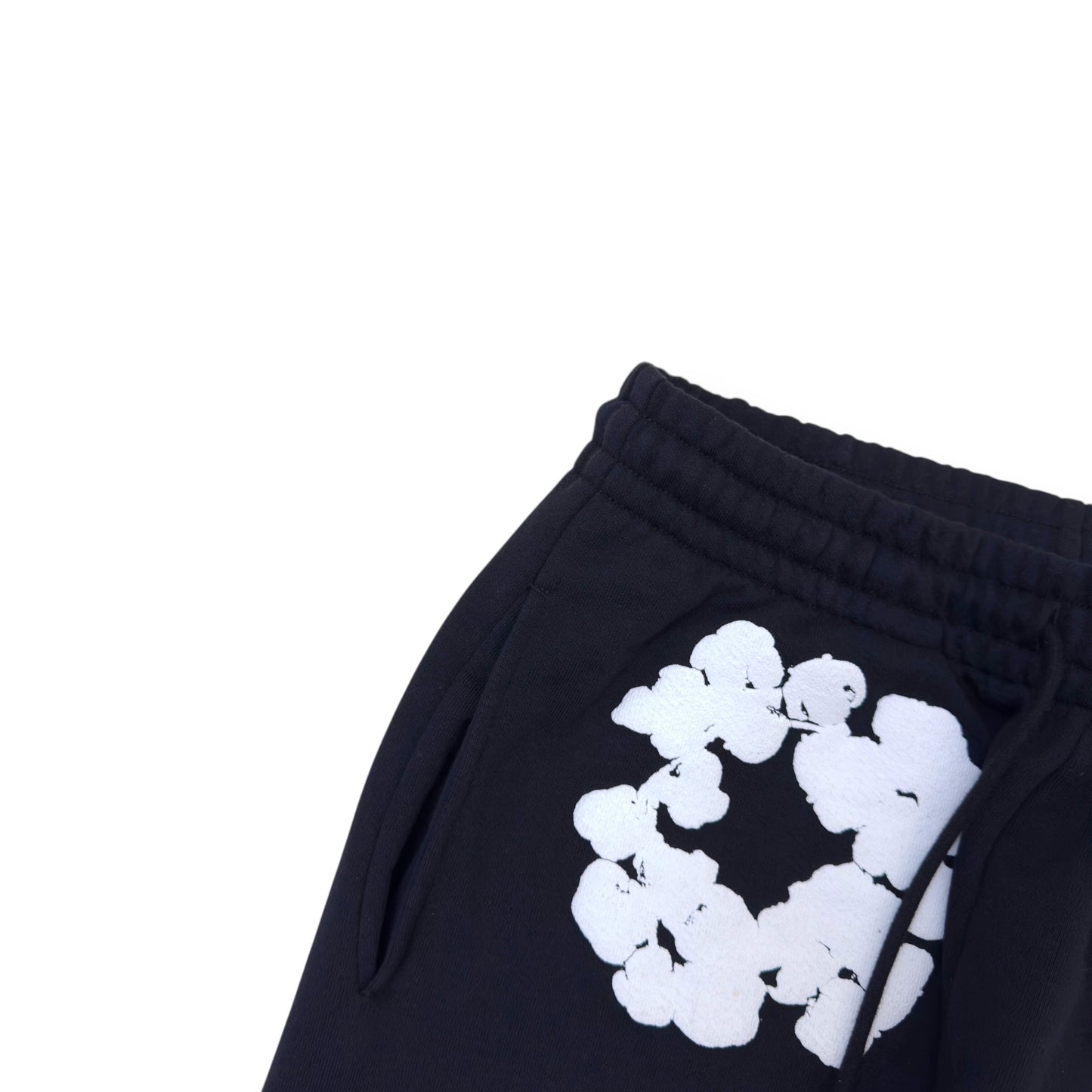DENIM TEARS THE COTTON WREATH SWEATPANTS BLACK / WHITE S