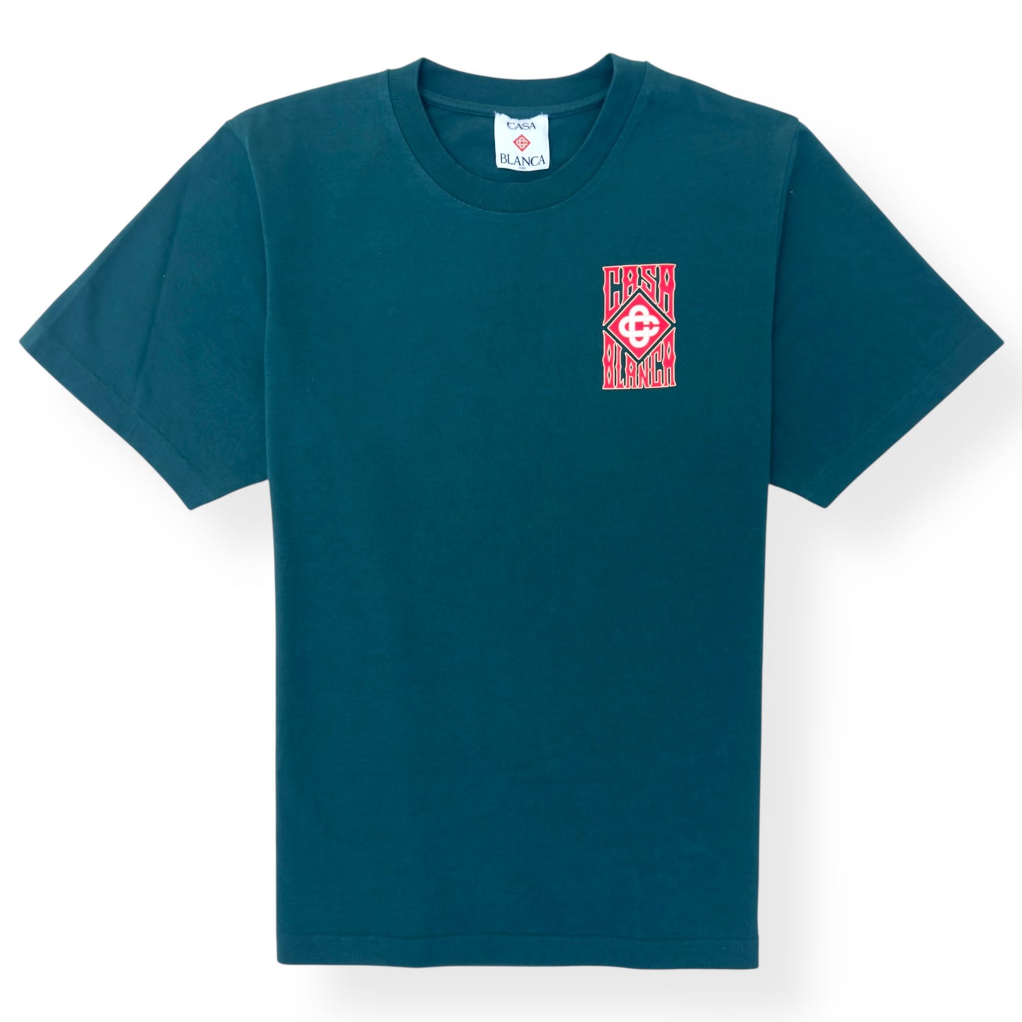 CASABLANCA GOTHIC STACKED LOGO T-SHIRT GREEN L