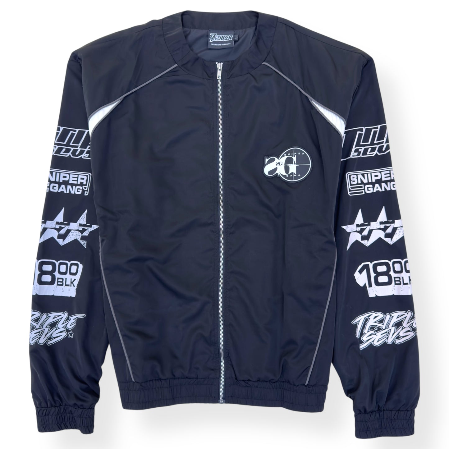 SNIPER GANG SG X 777 TRACK JACKET BLACK / WHITE L