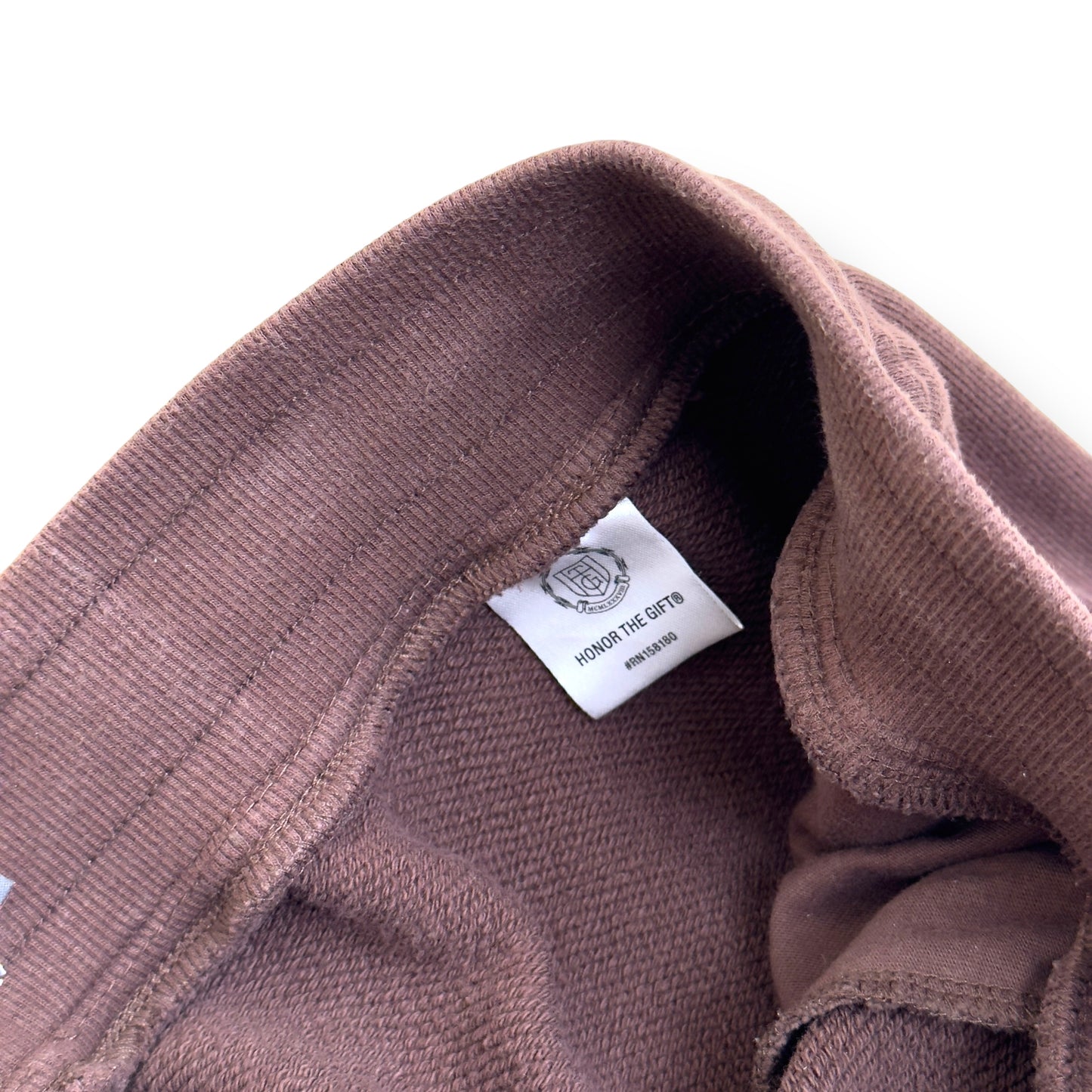 HONOR THE GIFT SCRIPT EMBROIDERED SWEAT PANTS BROWN M