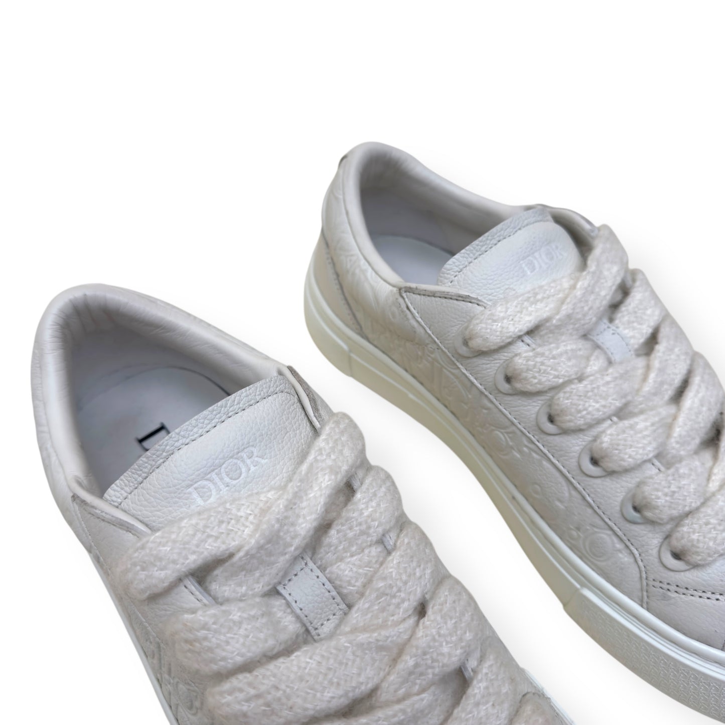 DIOR B33 OBLIQUE LEATHER SPIN SNEAKER WHITE 45 / UK11