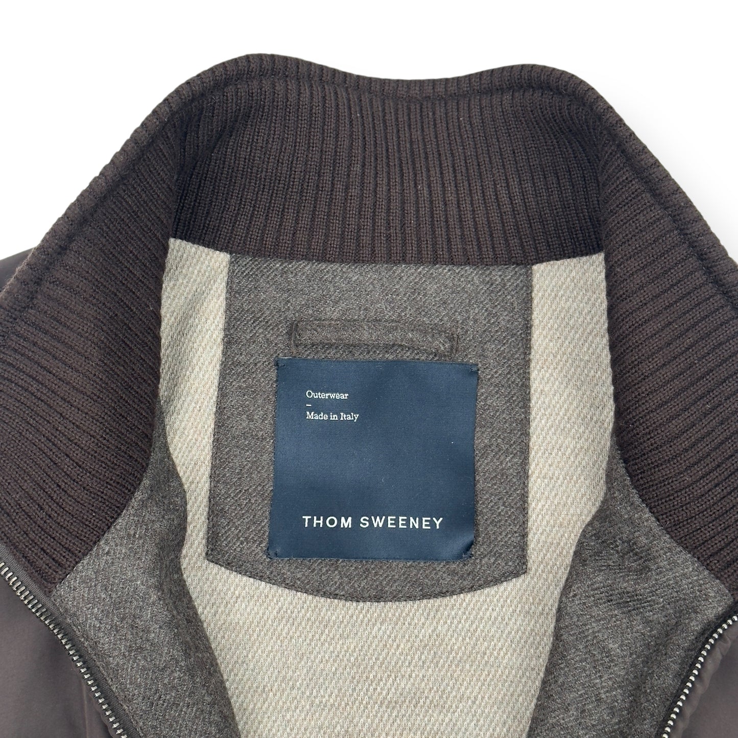 THOM SWEENEY NYLON WOOL LINED JACKET BROWN 50 / M