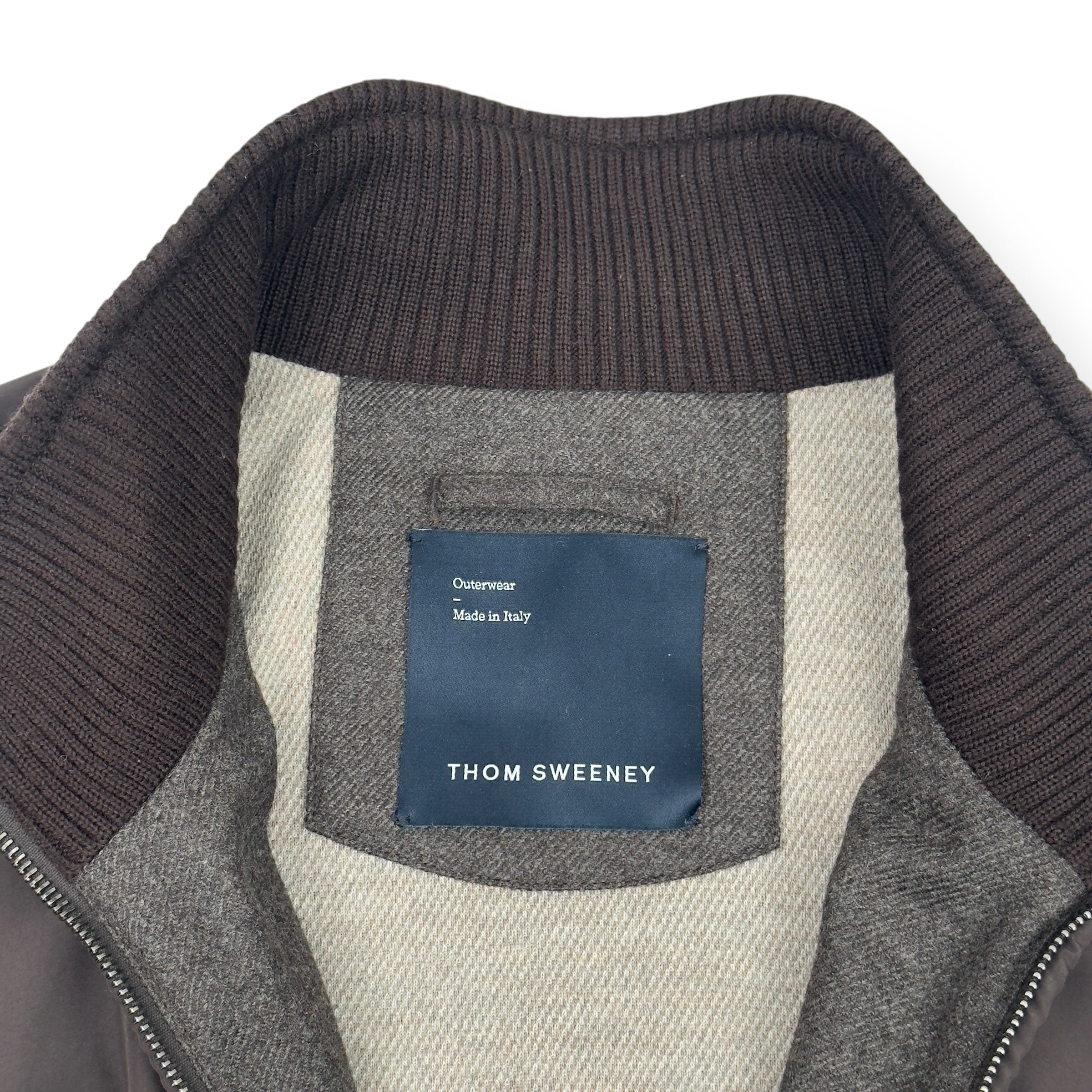 THOM SWEENEY NYLON WOOL LINED JACKET BROWN 50 / M