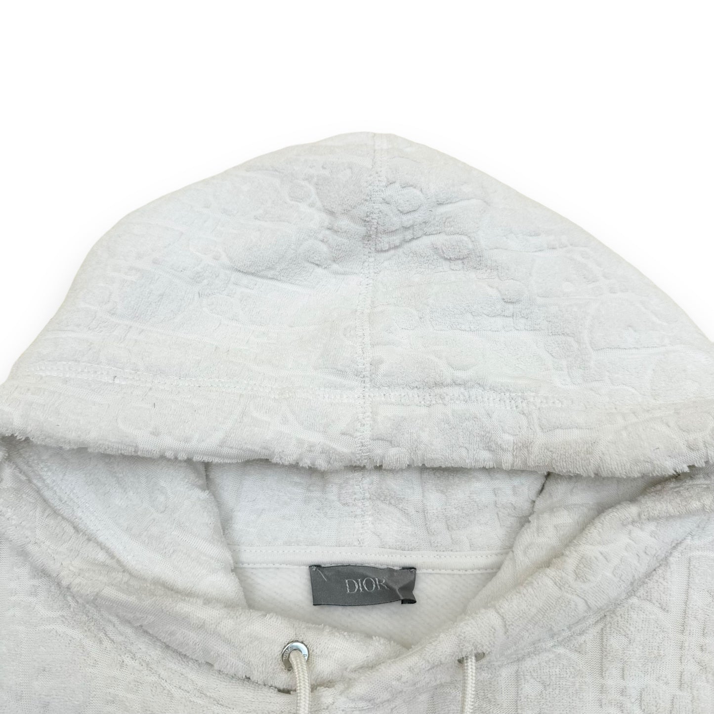 DIOR OBLIQUE RELAXED FIT HOODED SWEATSHIRT WHITE M