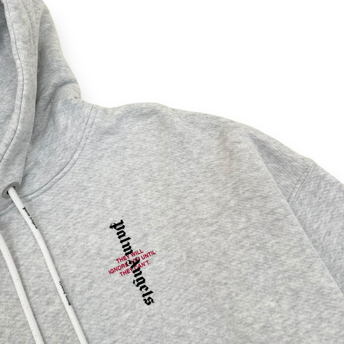 PALM ANGELS STATEMENT LOGO HOODIE GREY M