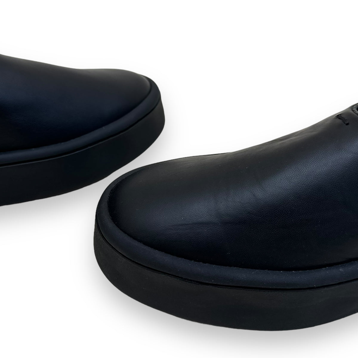 JIL SANDER SLIP ON LEATHER PLATFORM SNEAKER BLACK UK10