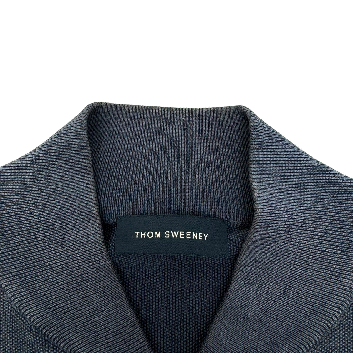 THOM SWEENEY FINE-KNIT COTTON ZIP-UP TRACK JACKET NAVY L