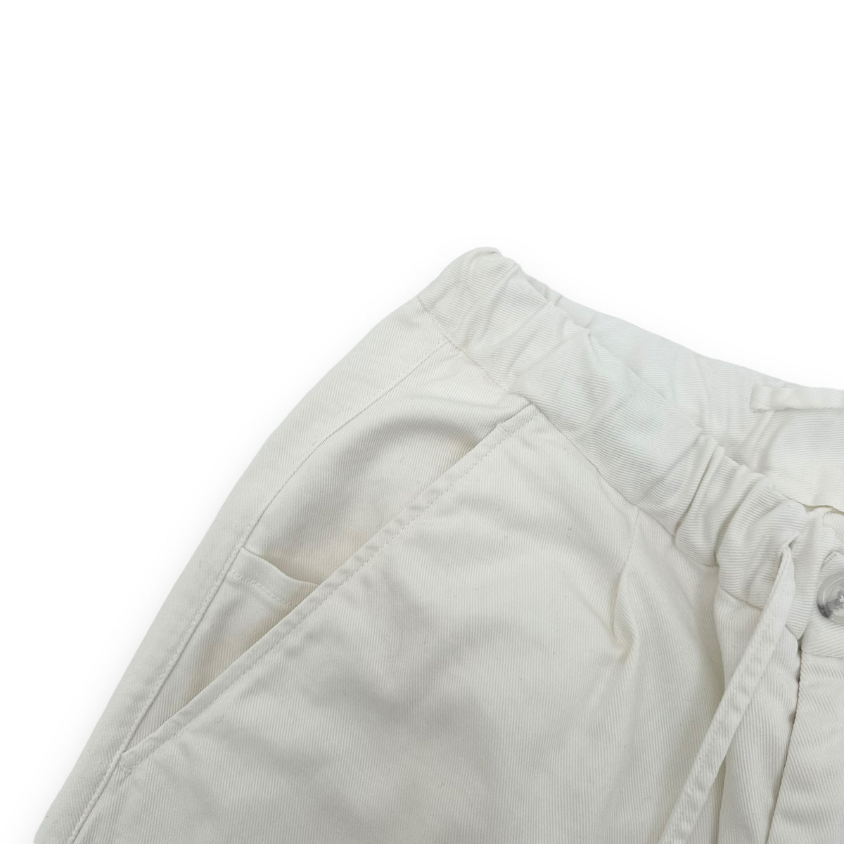 THOM SWEENEY COTTON-BLEND DRAWSTRING TROUSERS WHITE L