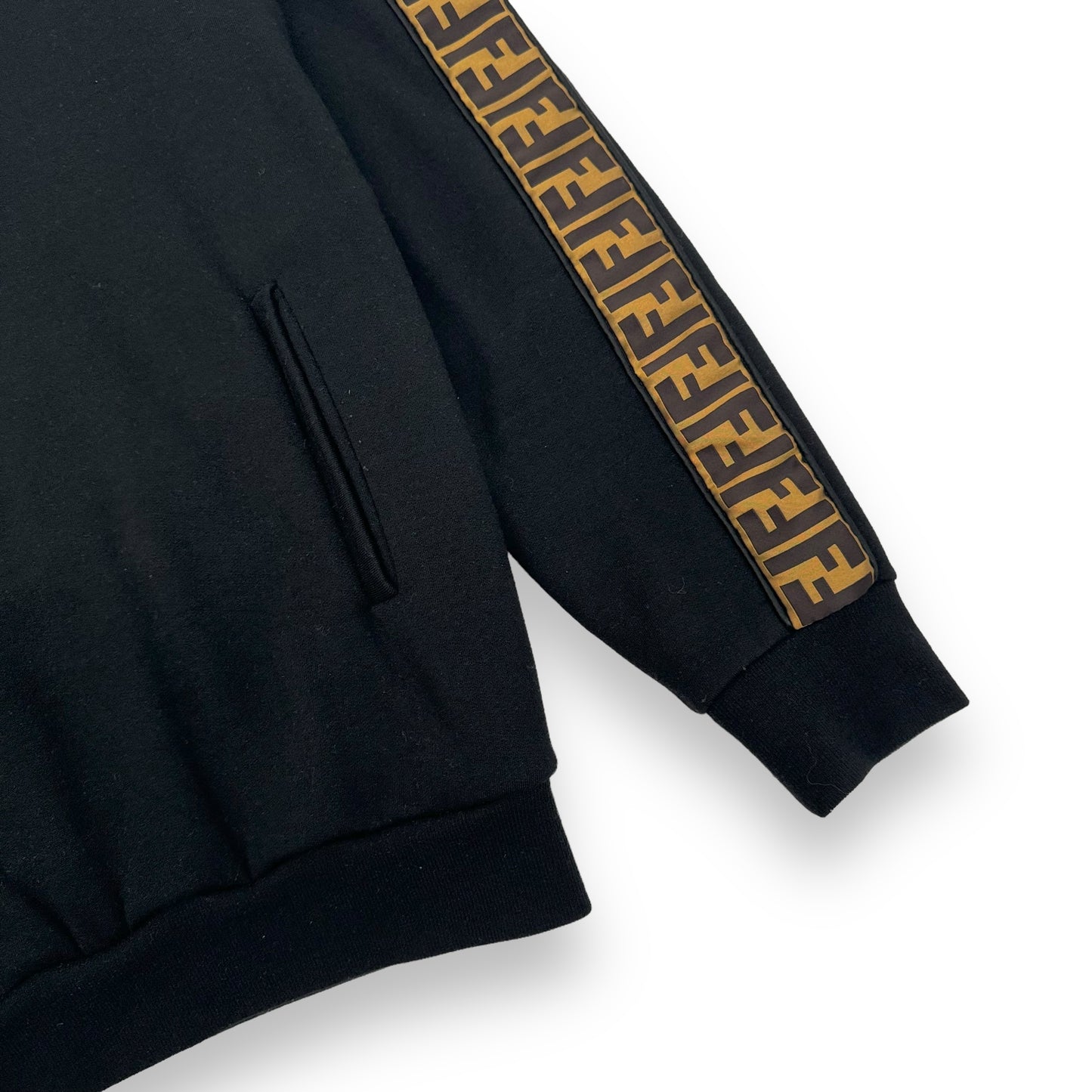 FENDI FF TAPE HOODIE BLACK L